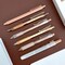 Wrapables Retractable Rollerball Pens and Highlighter Set, 0.5mm Black Gel Ink Pens for Home, Office, Stationery (Set of 6)